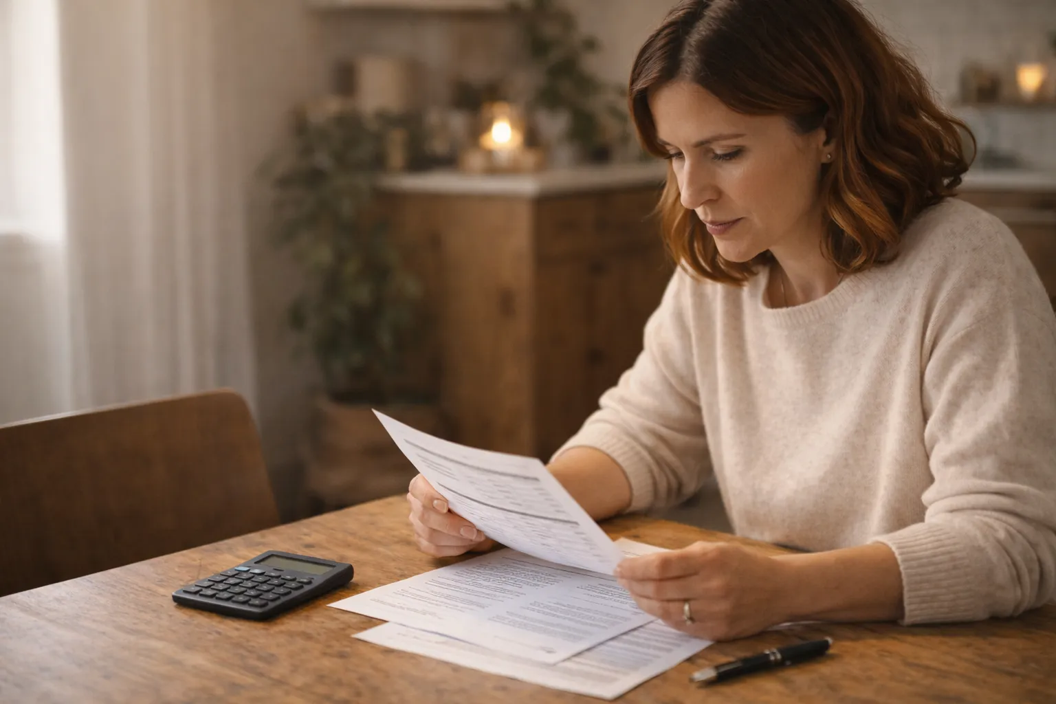 Homeowner reviewing paperwork and next steps the day after a home improvement appointment